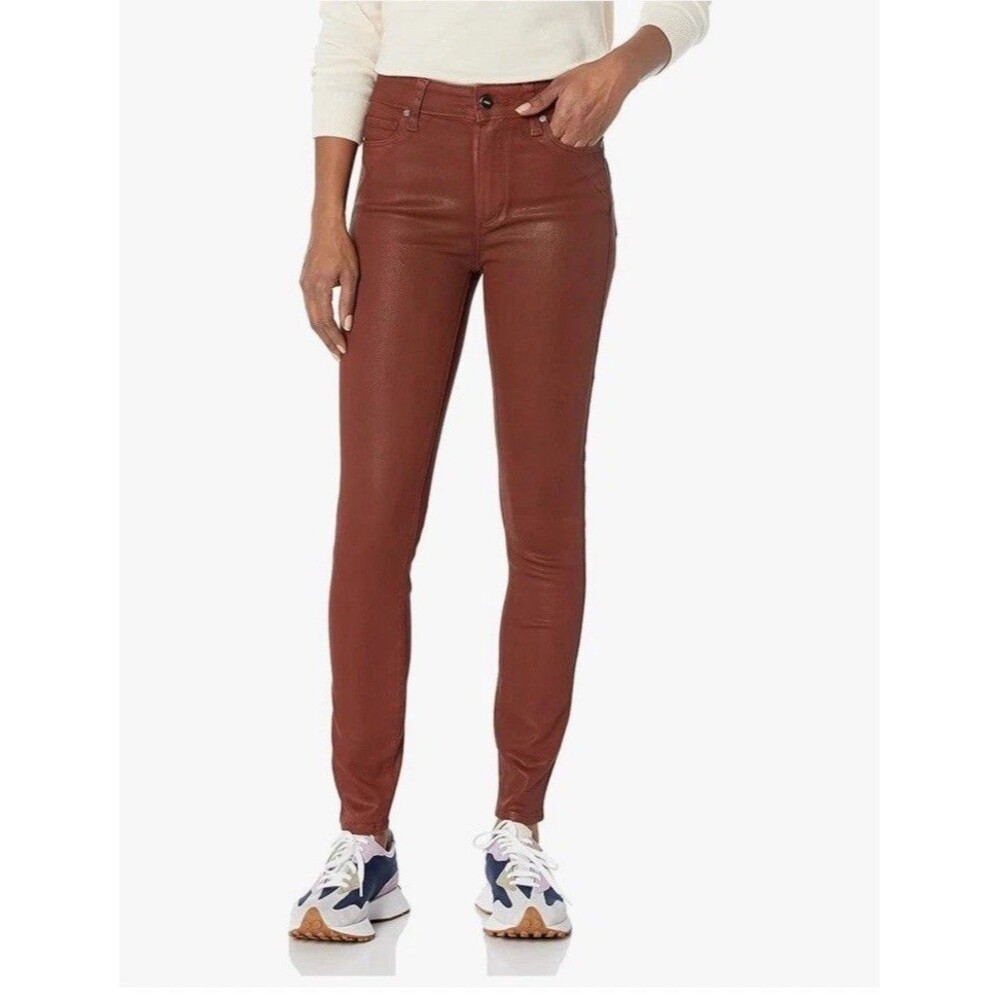 PAIGE Hoxton Coated High Waist Ankle Skinny Jeans NWT Size 23 - Picture 2 of 12
